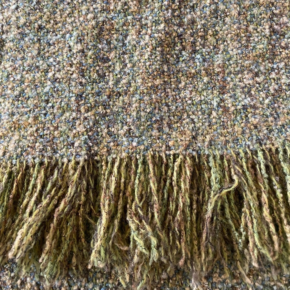 Mucros Scarf Weaver’s Workshop Handwoven in Ireland Muted Greens/Blues 13”X66”